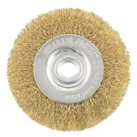 Щетка для УШМ 150 мм, плоская, латунированная, посадка 22,2 мм